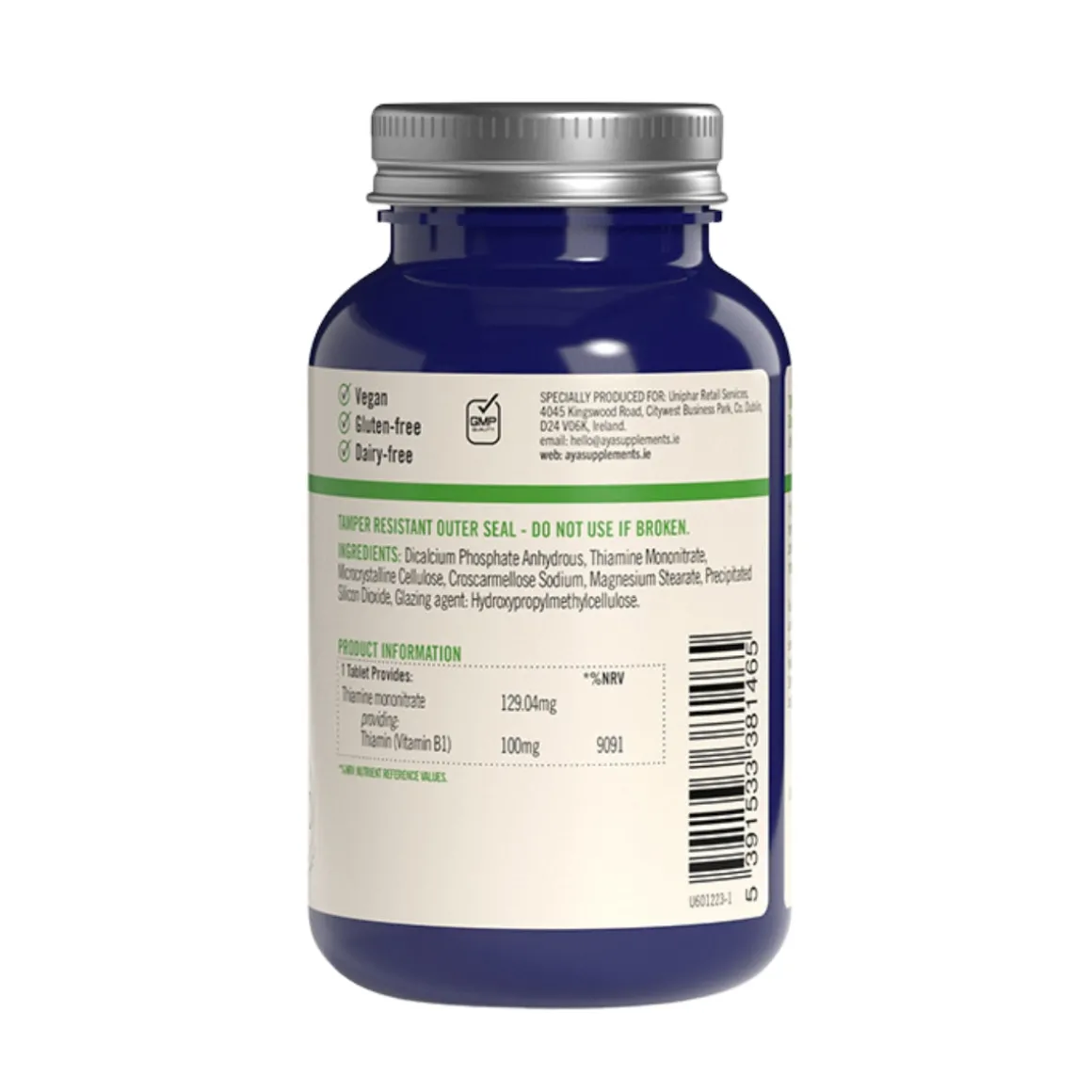 AYA Vitamin B1 Thiamin 100mg x120