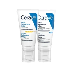 CeraVe Day & Night Facial Moisturising Duo for Dry Skin with SPF50 and Niacinamide