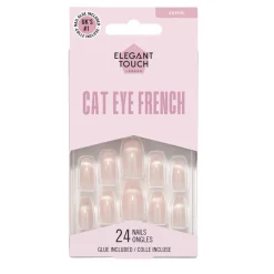 Elegant Touch Glitter Nails Cat Eye French  Mirage