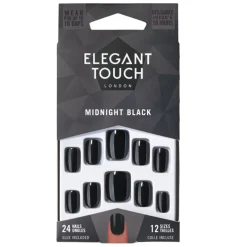 Elegant Touch Midnight Black False Nails