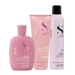 Millies Exclusive Alfaparf Semi Di Lino Nutritive Trio with Conditioner, Thermal Protect & Free Shampoo